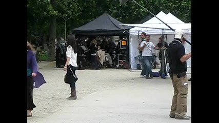Leighton Meester and Selena Gomez filming in Paris! 