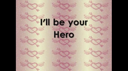 Sterling Knight - Hero Lyrics on the screen 