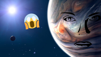 Заснеха зловещо лице на Юпитер 😲