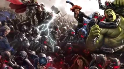 Маниашки плакат с епичните персонажи от филма Отмъстителите 2 (2015)