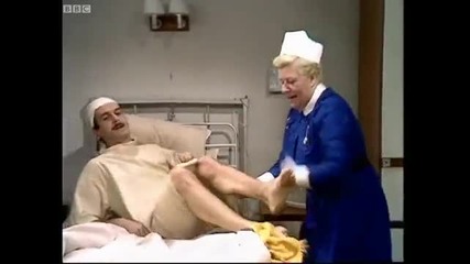 Basil in hospital bed - Fawlty Towers - Bbc 