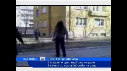 България е сред първите места по самоубийства на деца
