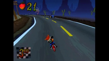 Crash Bandicoot 3 - Level 14 Road Crash - Crystal + Box Gem 