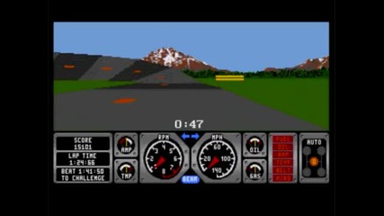 Една изключително трудна и скучна игра за конзолата Sega Genesis Hard Drivin 