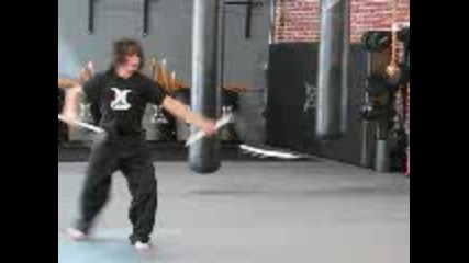 booboo doing karate with kamas 