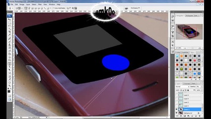 Photoshop - векторно рисуване на телефон (speed clip) 