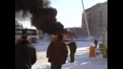 Автобус горя в Горна Оряховица 