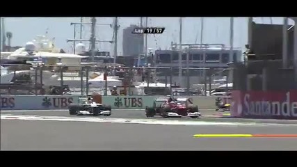 F1 Гран при на Валенсия 2012 - Alonso изпреварва Schumacher [hd]