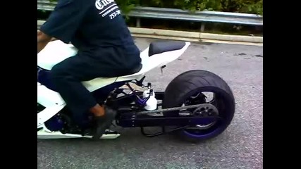 Zx10 with 360 burnout!