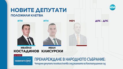 Новите депутати полагат клетва
