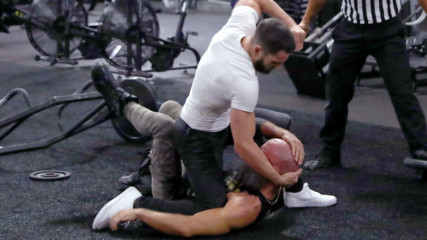 Tommaso Ciampa and Johnny Gargano brawl in the WWE Performance Center: WWE NXT, March 11, 2020