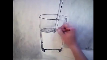 Speed drawing - Pouring a glass of water 