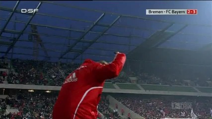 Arjen Robben Super Free Kick Goal vs Werder Bremen +van Gaal Celebration *hq* 