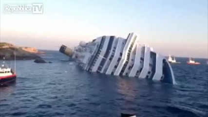 Costa Concordia affonda, Naufragio, Incidente, Изола дел Gigliolo scafo Visto да vicino