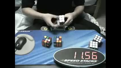 3 Rubiks Cubes in a row 38.15 seconds Yu Nakajima 