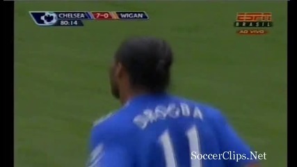 Chelsea 7 - 0 Wigan (drogba Goal) 