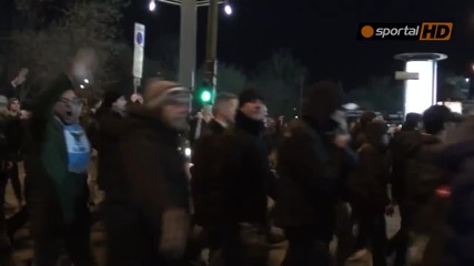 Италианските фенове скандират " Левски " в София
