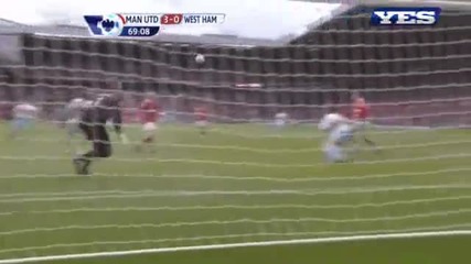Манчестър Юнайтед 3 - 0 Уест Хям - голът на Бербатов 28 08 2010 