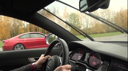 Bmw M6 F13 560 коня стандартно побеждава Audi Rs6 Mtm 702 коня