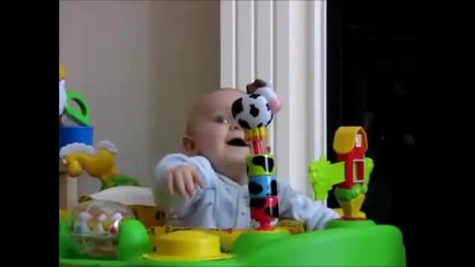 Cute baby gets scared when mother sneezes! Funny!! :d 