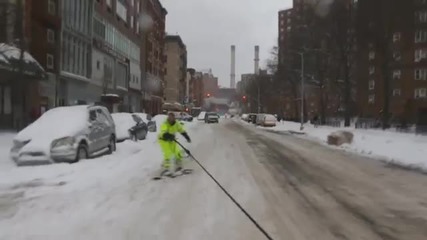 Каране на сноуборд в Ню Йорк през зимата !