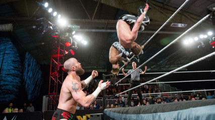 Flash Morgan Webster & Mark Andrews vs. Ariya Daivari & Mike Kanellis: WWE Worlds Collide, April 17, 2019