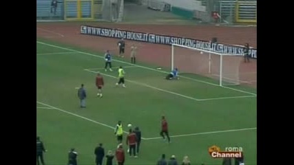 Totti Scores A Backheel Penalty