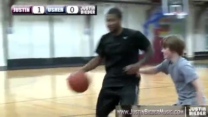 Justin Bieber & Usher play One on One Basketball in Nyc