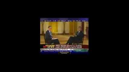 Obama Kills Fly Effortlessly During Cnbc Interview!