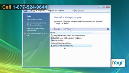 Uninstall Zonealarm® Extreme Security 2010 from Windows® Vista