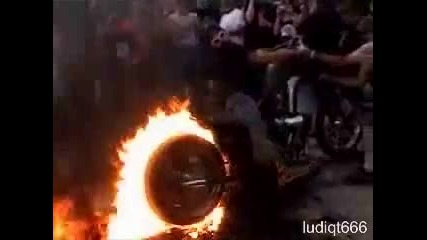 Flaming Chopper Burnout 