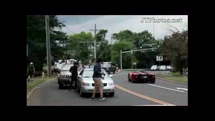 Ferrari P4_5 driving away