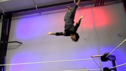 Gymnastics champion Stacey Ervin Jr. takes flight at the WWE Performance Center