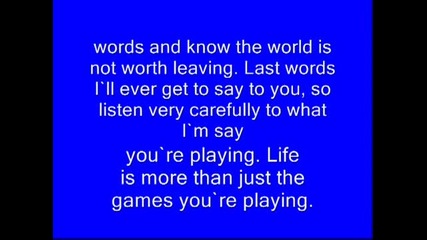 Thousand Foot Krutch - Last Words Lyrics