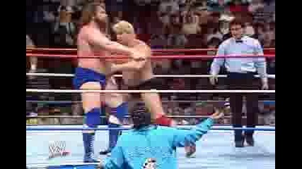 Jim Duggan,Bret Hart,Jim Neidhart vs Dino Bravo,The Fabulous Rougeaus