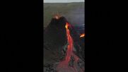 Кадри от дрон показват отблизо изригването на вулкан в Исландия (ВИДЕО)