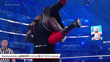 Omos tosses The All Mighty like a ragdoll: WrestleMania 38 (WWE Network Exclusive)