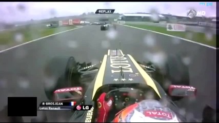 F1 Гран при на Бразилия 2012 - Grosjean отпада от състезанието [hd][onboard]