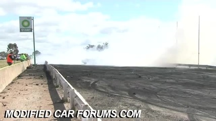 Hq ute Grundy firey burnout at Performance Car Mania 2010 