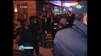 Протестиращи блокираха кортежа на Орешарски 08.10.2013 г.