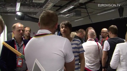 Backstage at the second Semi-final