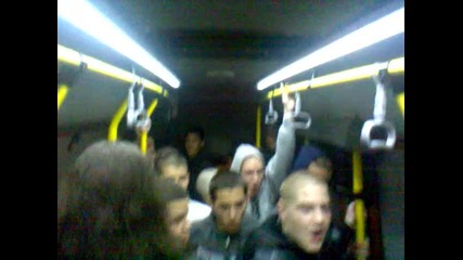 Fans of Botev Plovdiv in train