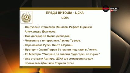 Преди Витоша - ЦСКА