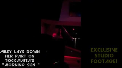 Miley Cyrus In The Studio Singing “ Morning Sun ” from Rock Mafia 