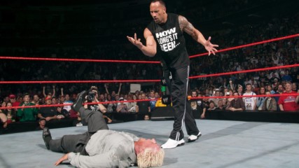 The Rock returns to help Mick Foley against Evolution: Raw, March 1, 2004