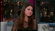Селена Гомез говори за Джъстин Бийбър в шоуто на Дейвид Летърман