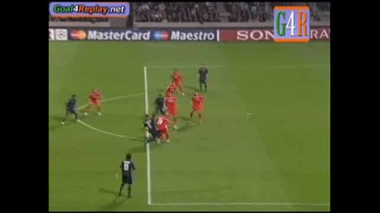 Miralem Pjanic Goal Olym. Lyonnais - Fiorentina 1 - 0 (1 - 0 1 - 0 16/09/2009)