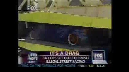 cop crushing illegal street racing cars -