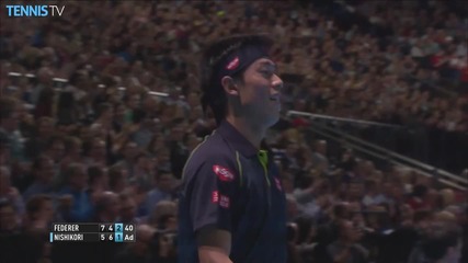Barclays Atp World Tour Finals 2015 - Nishikori Makes Backhand Hot Shot