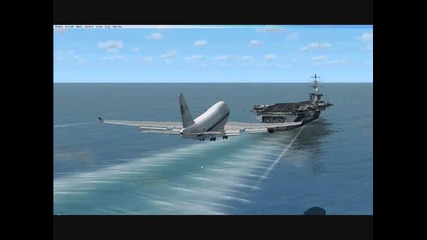 Landing with Boeing 747 on Uss Nimitz